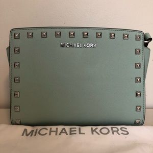 Blue Studded Michael Kors Crossbody Purse